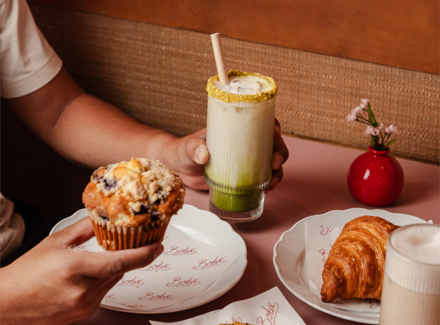 pistacho-late-bobe-miami Baklava Latte and Cappuccino Pistachio at Bobe Kitchen in Downtown Miami
